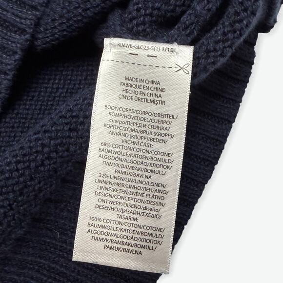 Polo Ralph Lauren Polo Bear Sweater Rugby Mens Large Navy Cotton Linen Knit - Picture 10 of 11